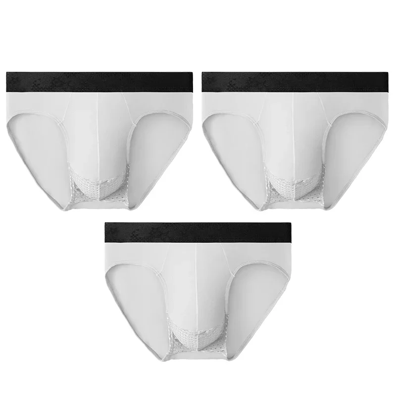 

Мужские трусы-шорты (3 шт.) из ледяного шелка, дышащие, сетчатые, сексуальные, летние, тонкие