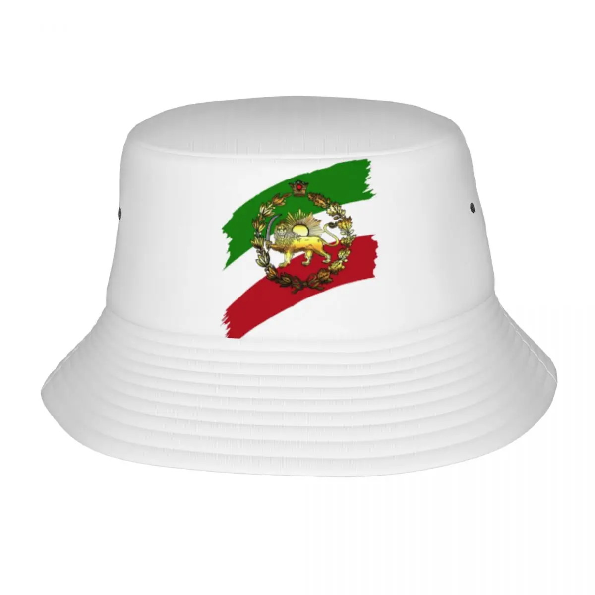 Iran Pahlavi Flag With Lion And Crown Bucket Hats for Teen Summer Sun Hat Street for Outdoor Sports Fishing Hat Session Hat