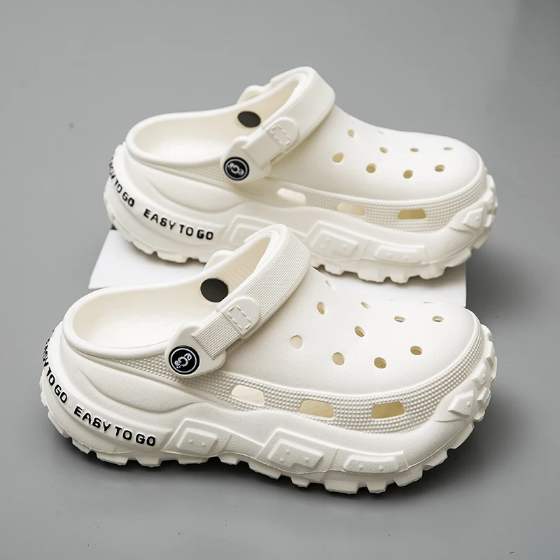 

Детские сандалии-сабо летние повседневные для детей, с толстой и мягкой подошвой из ЭВА, пляжные туфли для мальчиков и девочек, модные тапочки с закрытым носком, новинка 2026 года