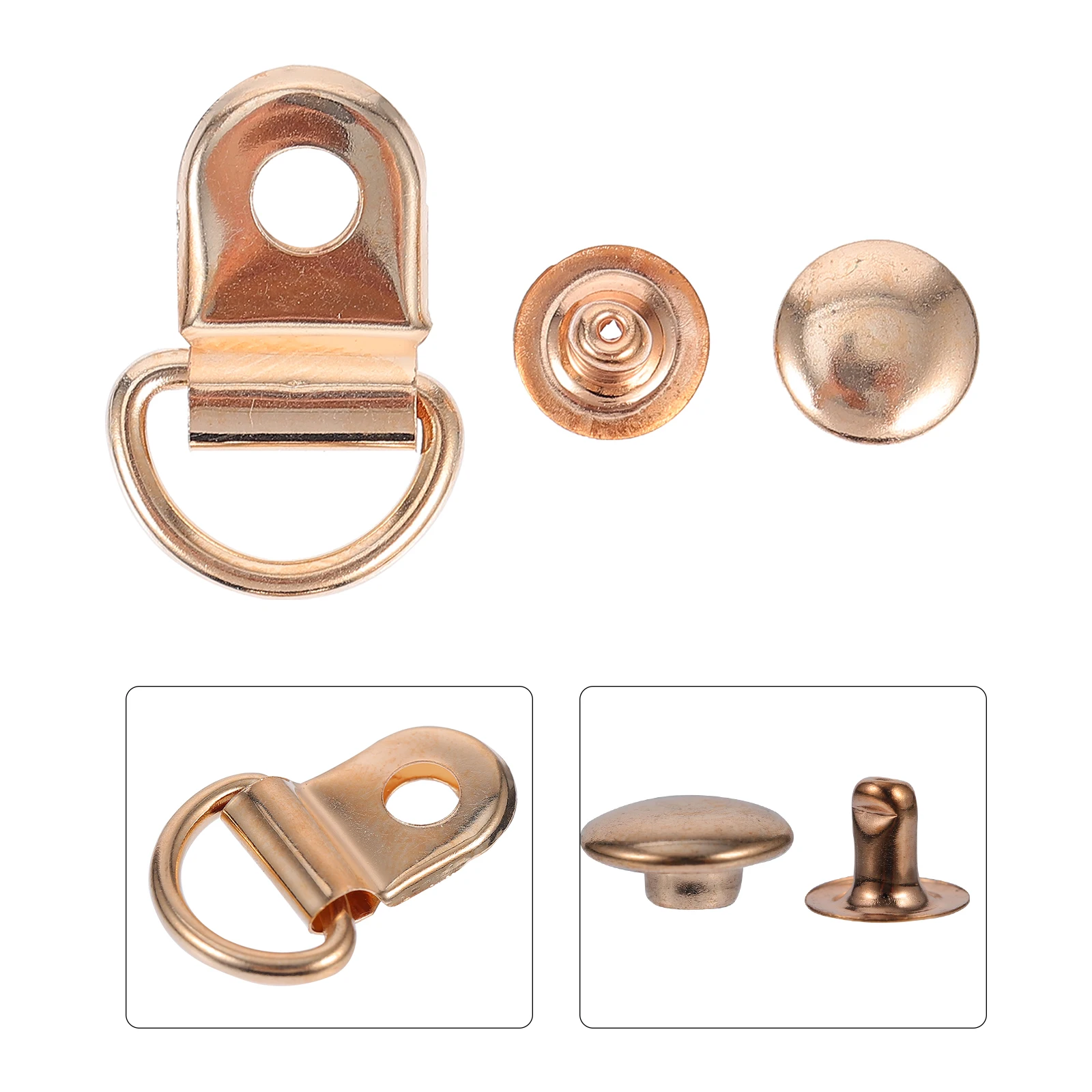 

30 Sets Caravanized Buckle Accessories Bag Button Shoes Boots Stainless Steel Golden