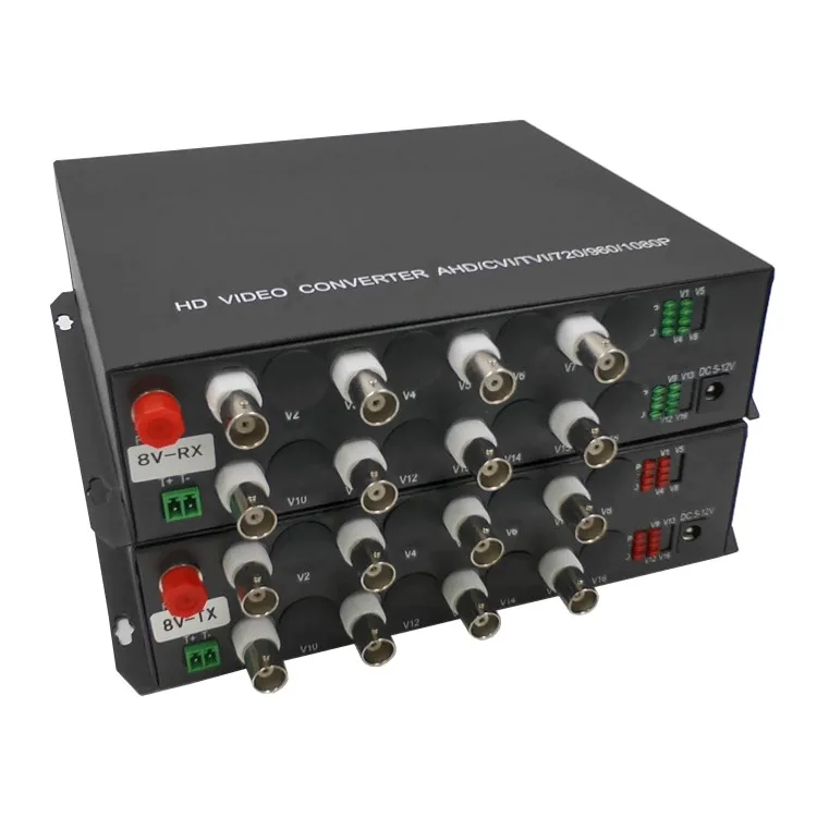 hit productHigh Quality 8CH 1080P CVI TVI AHD HD Analog Video Fiber Optic Transceiver FC to Video Converter 20KM Single Mode CCT