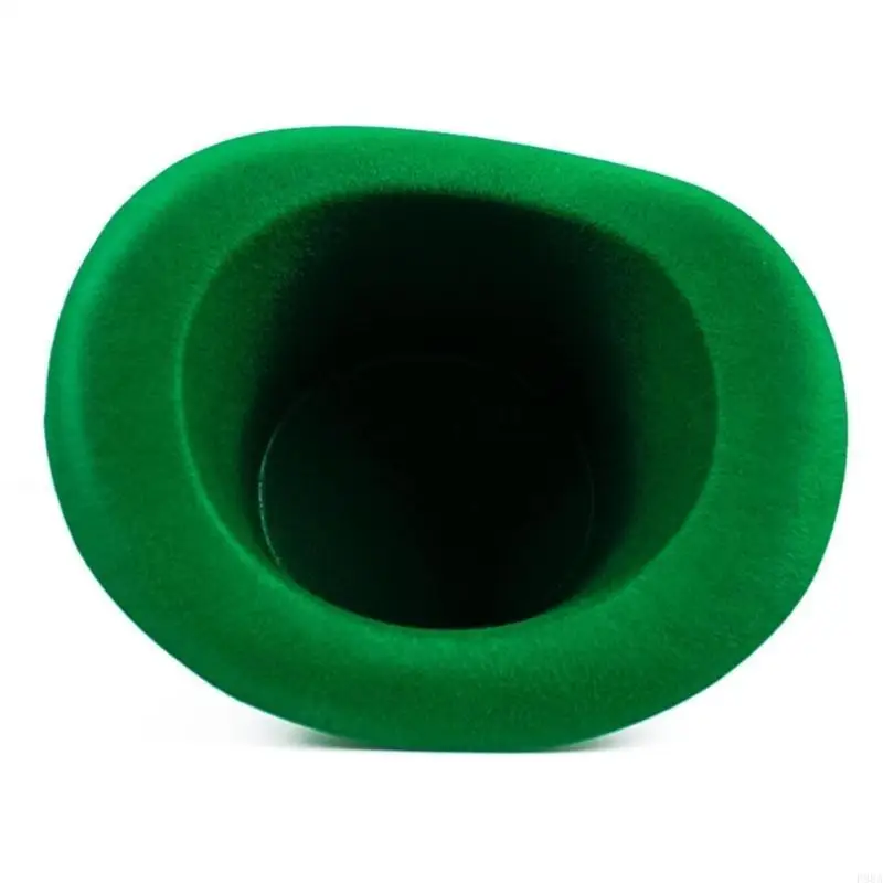 

P88A Green Carnivals Irish Hat Patricks Day Hat Irish National Day Flat Top Shamrock Hat Adult Unisex Carnivals Hat