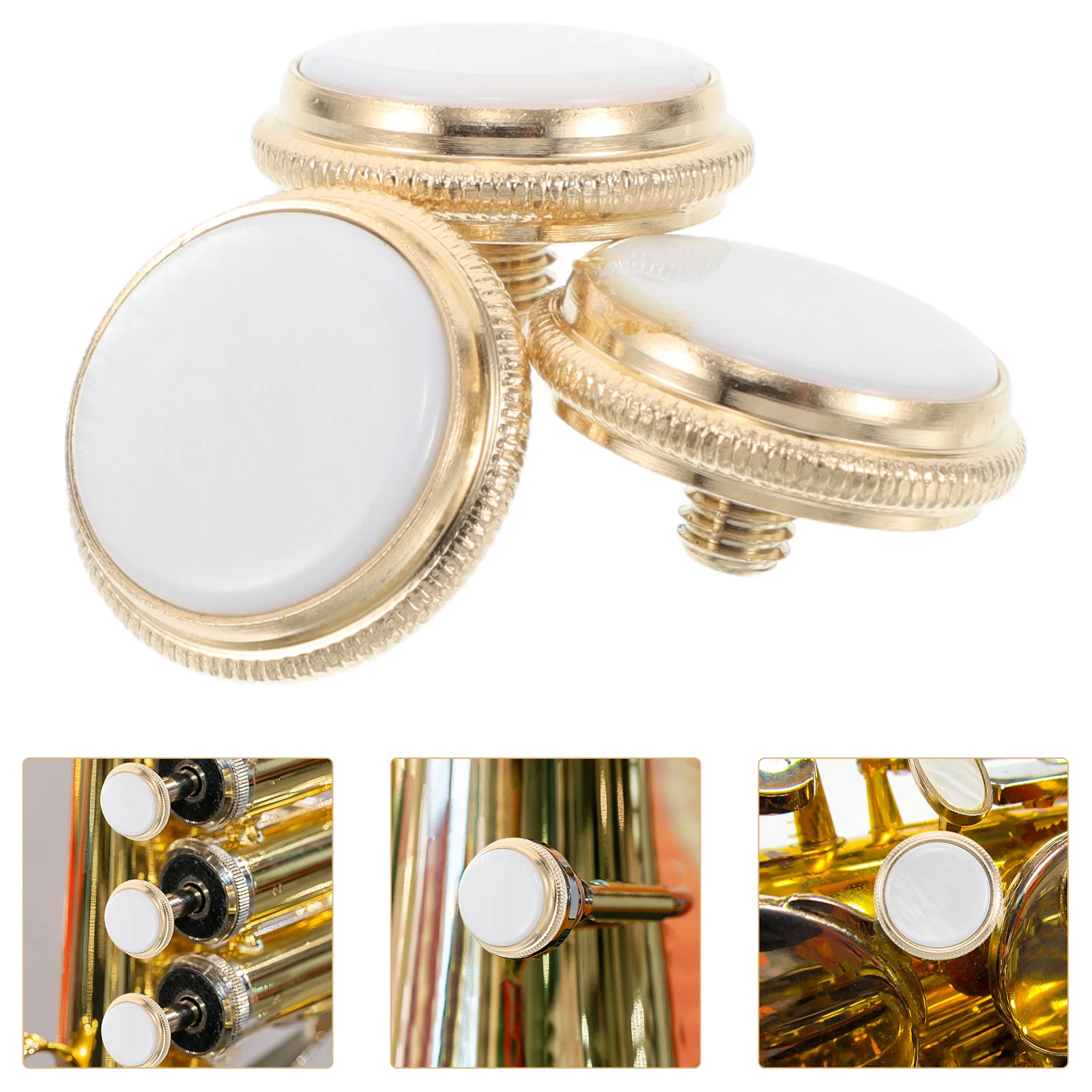 

3Pcs Trumpet Valve Caps Finger Buttons Cute Design Metal Material Portable Lightweight Sturdy Reliable Musical Gift