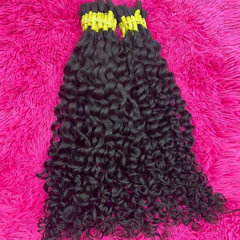 Perruque Cheveux Indiens Humain 100% Bulk Deep Loose Wave Curly Bundles Human Hair Bulk For Braiding Hair Human Hair Extensions