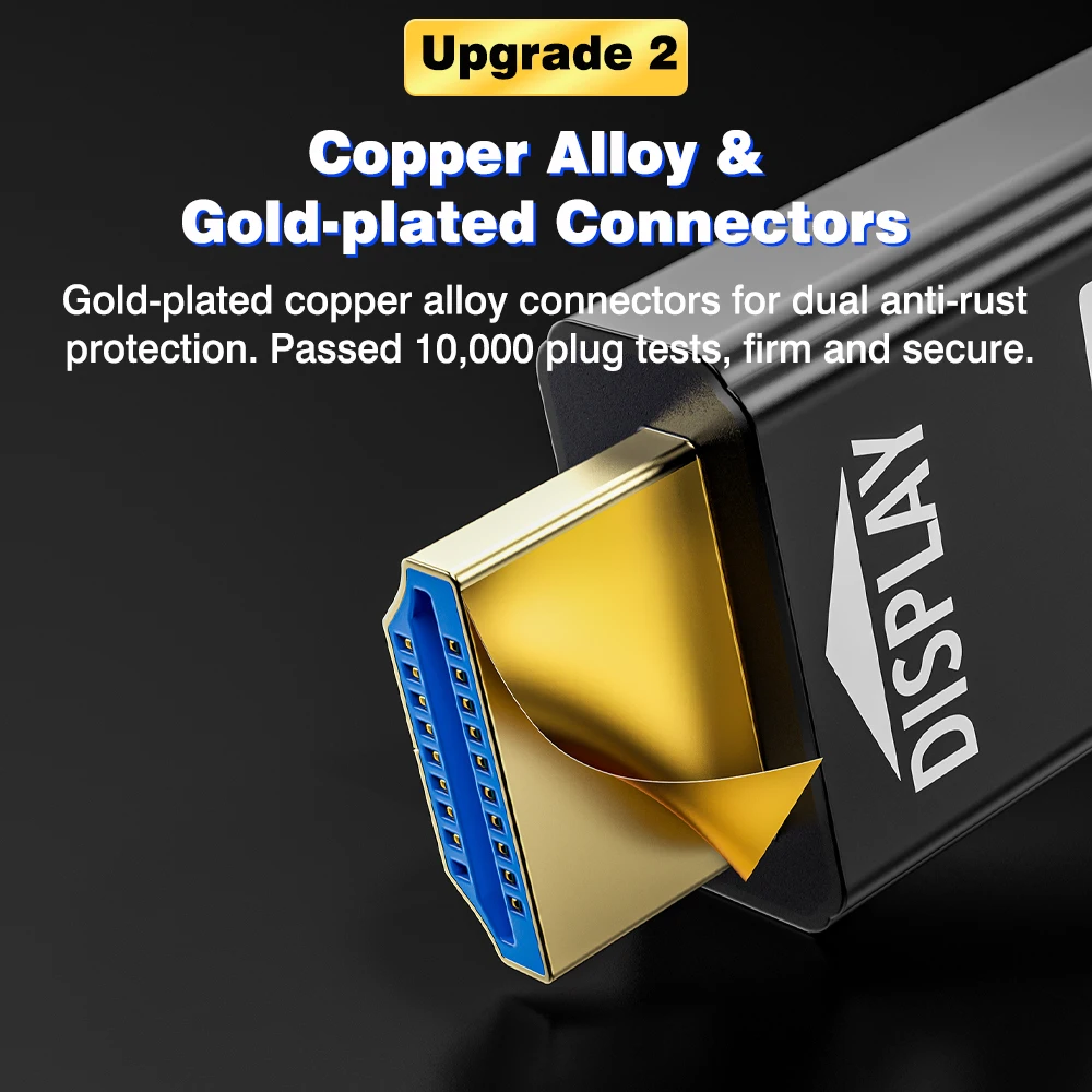 UGOURD Fiber Optic HDMI 2.1 Cable Active Optical AOC HDMI Over Fiber Cord 8K60Hz 4K 120Hz Long Distance 7.5m - 20m 30m 50m 100m view 3