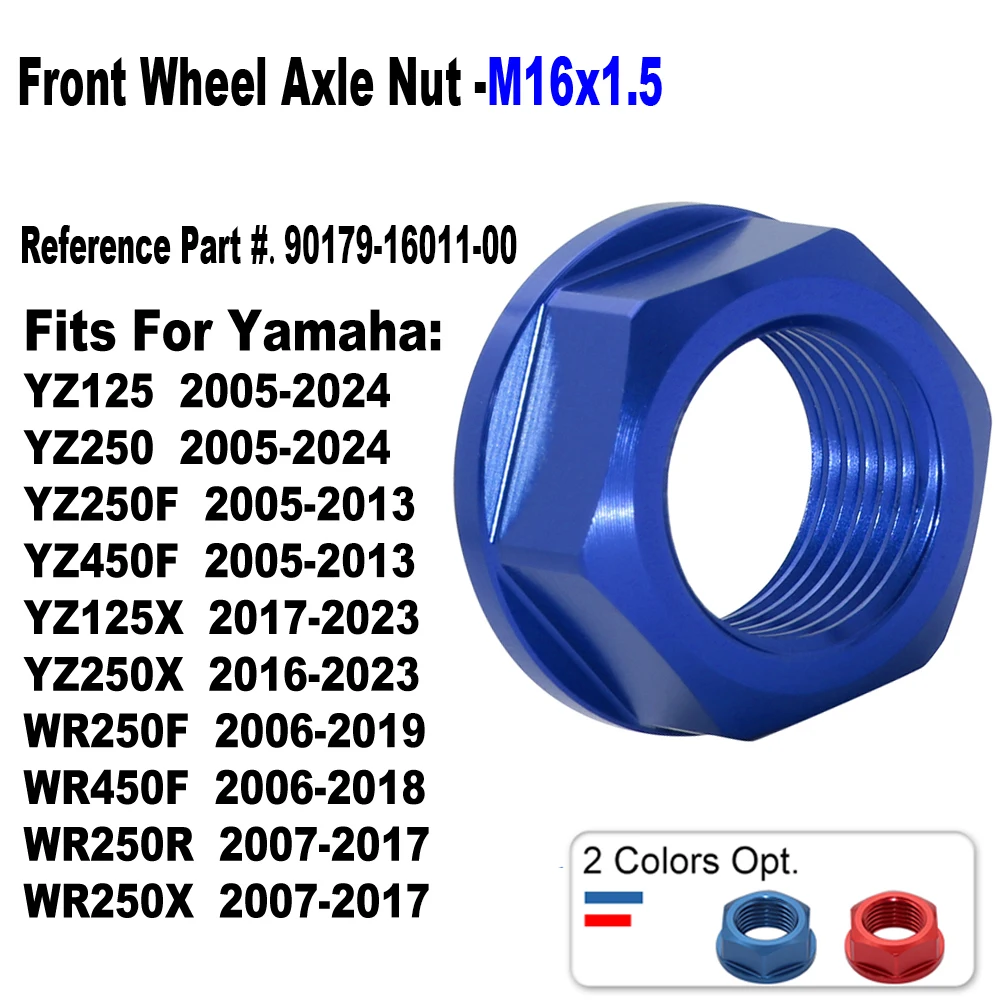 M16x1.5 Front Wheel Axle Nut Shaft Nut For Yamaha YZ125 125X YZ250
