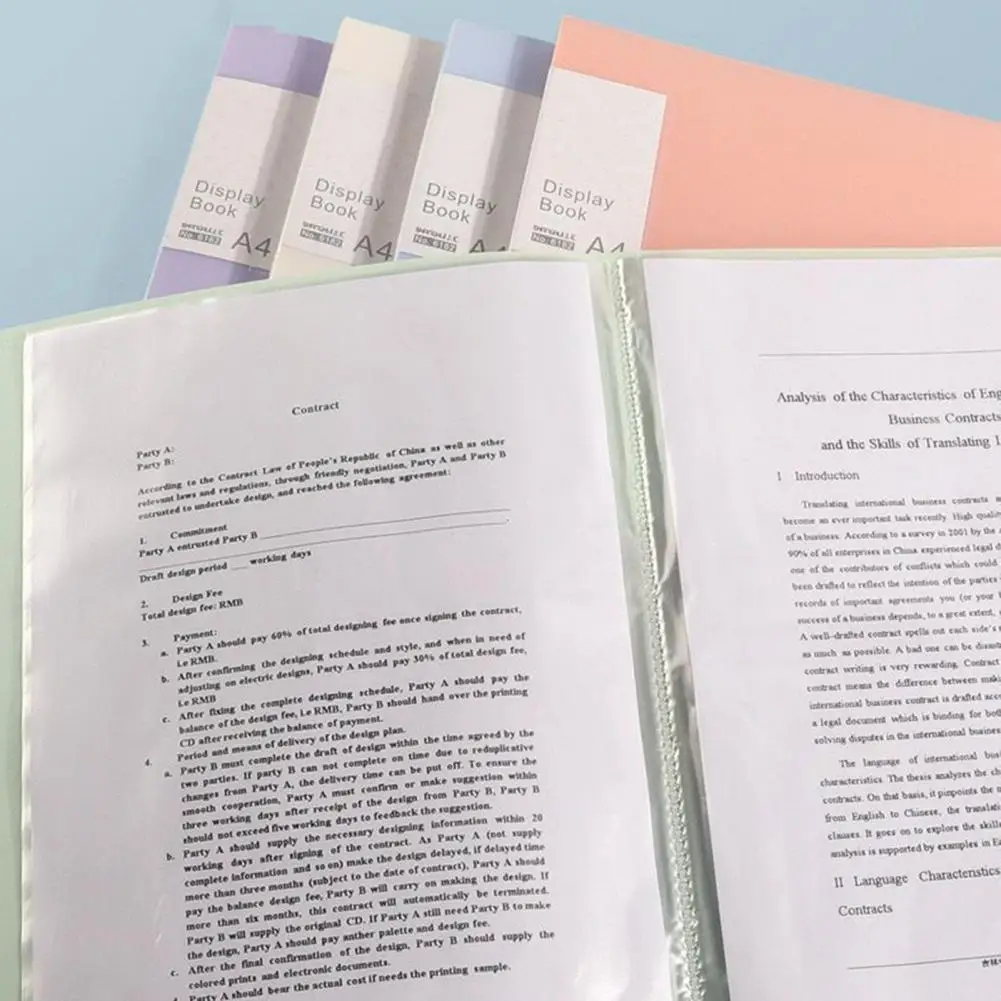 Convenient Document Folder  High-Transparency Easy Binding A4 Paper Binder  A4 Paper Binder Portfolio Organizer