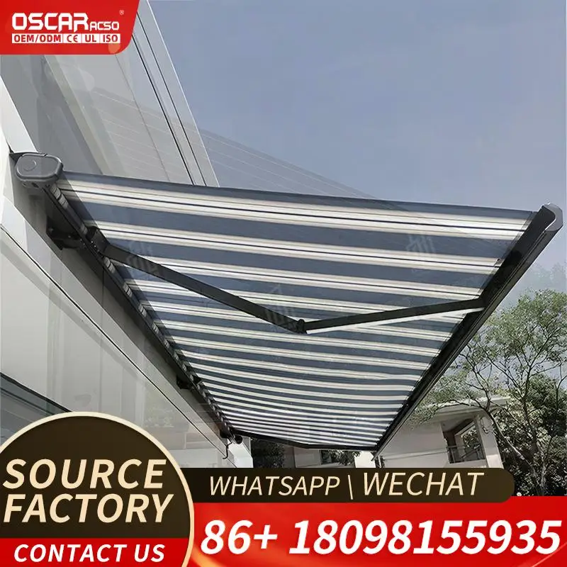 Outdoor Retractable Sunshade Wireless Remote Control Motorized Electric Folding for Patio Garden Balcony Sun Protection Retracta