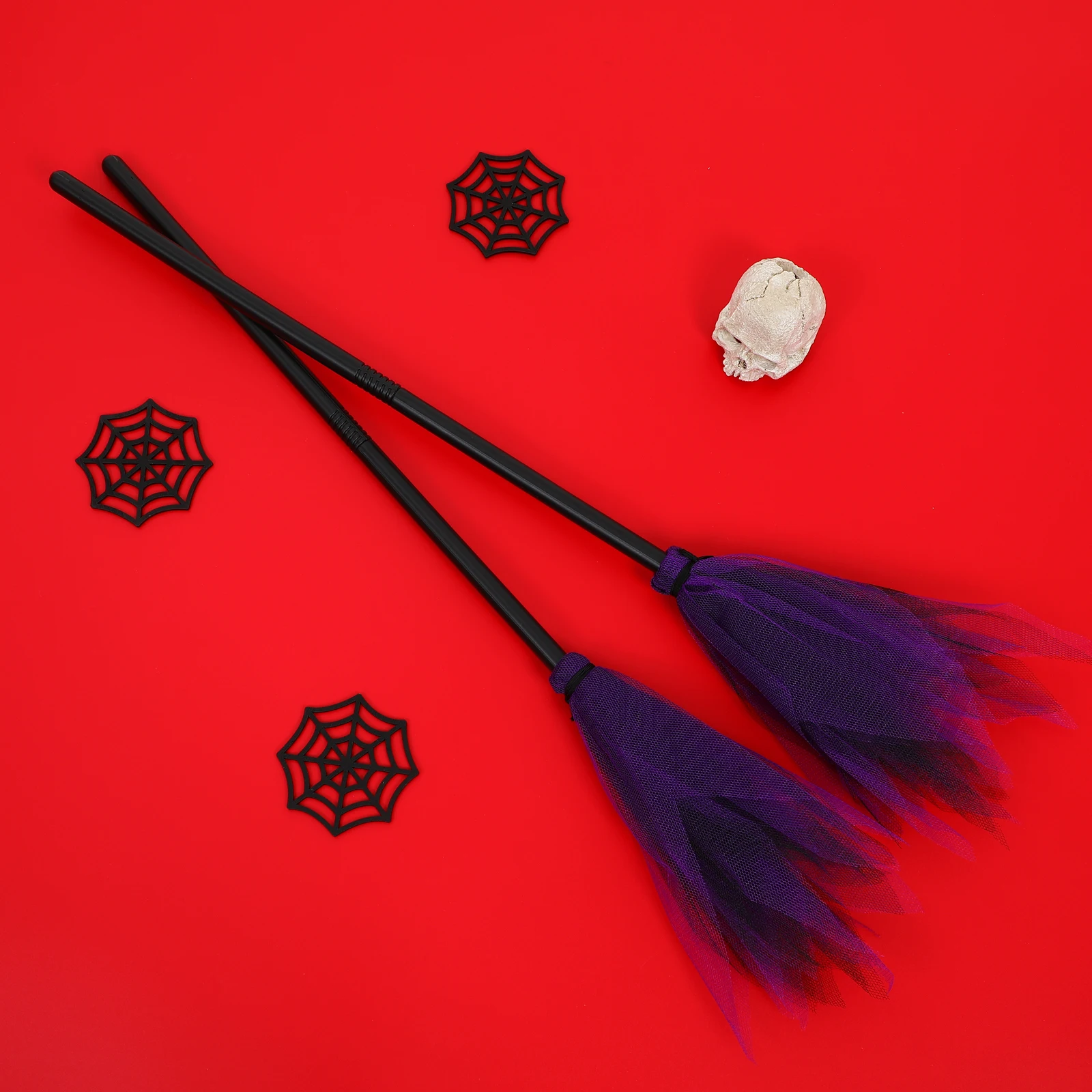 

2pcs Halloween Witches Broom Costume Decoration Prop For Party Masquerade Dress Up Miracle Broom Witch Wizard Cosplay