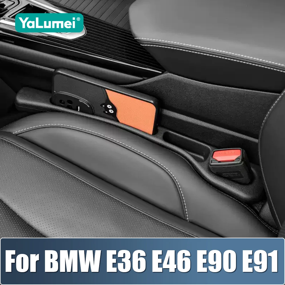 For BMW 3 Series E36 E46 M3 E90 E91 Sedan Touring 2PCS Universal Car Seat Leak Proof Strips Gap Side Seam Storage Accessories