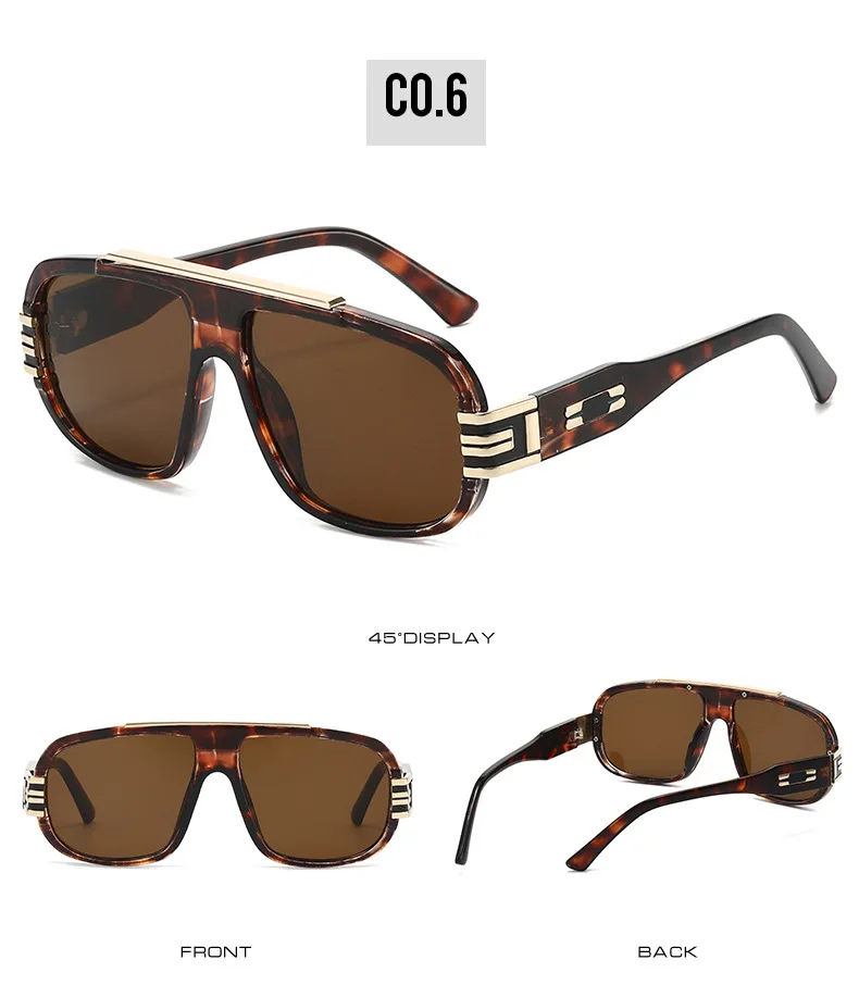 2025 Vintage-Sonnenbrille für Damen, großer Rahmen, Piloten-Punk-Sonnenschutz, Schattierungen, Herren, Strand, Reisen, lässig, Uv400-Sonnenbrille – Detail 12