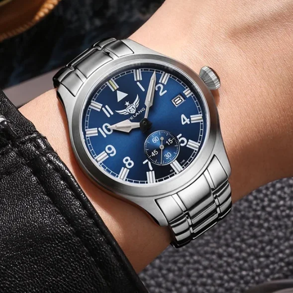 

Yelang мужские военные часы 42 мм спортивные пилотные кварцевые наручные часы для дайвера 100 м водонепроницаемые светящиеся трубки сапфировый маленький второй циферблат