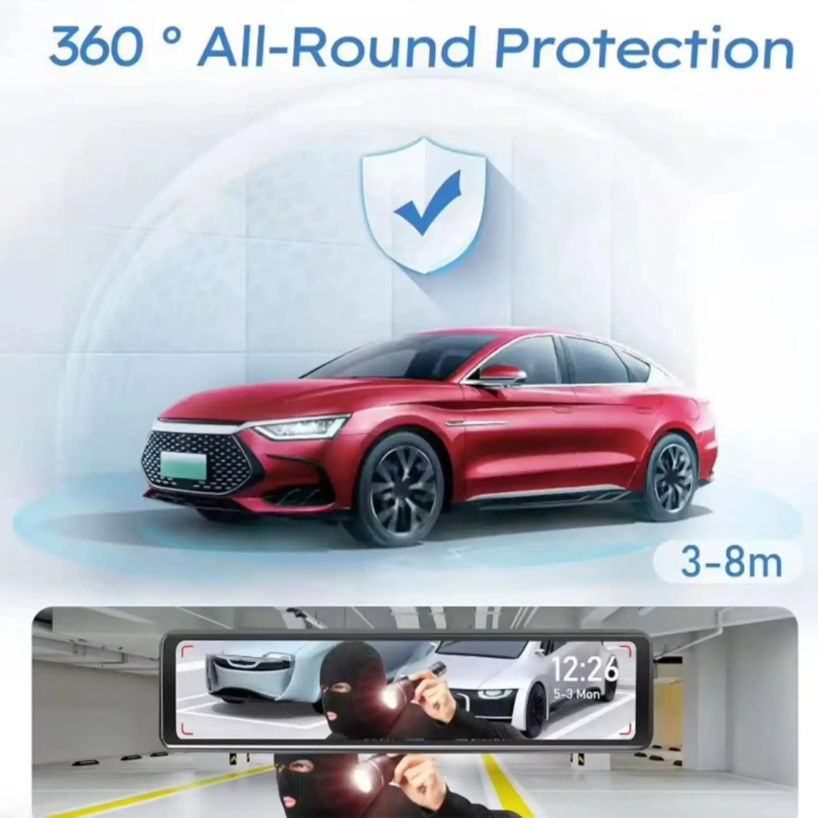 Car Camera Cable Type-C Radar Sensor 360 Degree Vehicle Accessories Panoramic Car Video Recorder Cord For Truck SUV RV Sedan