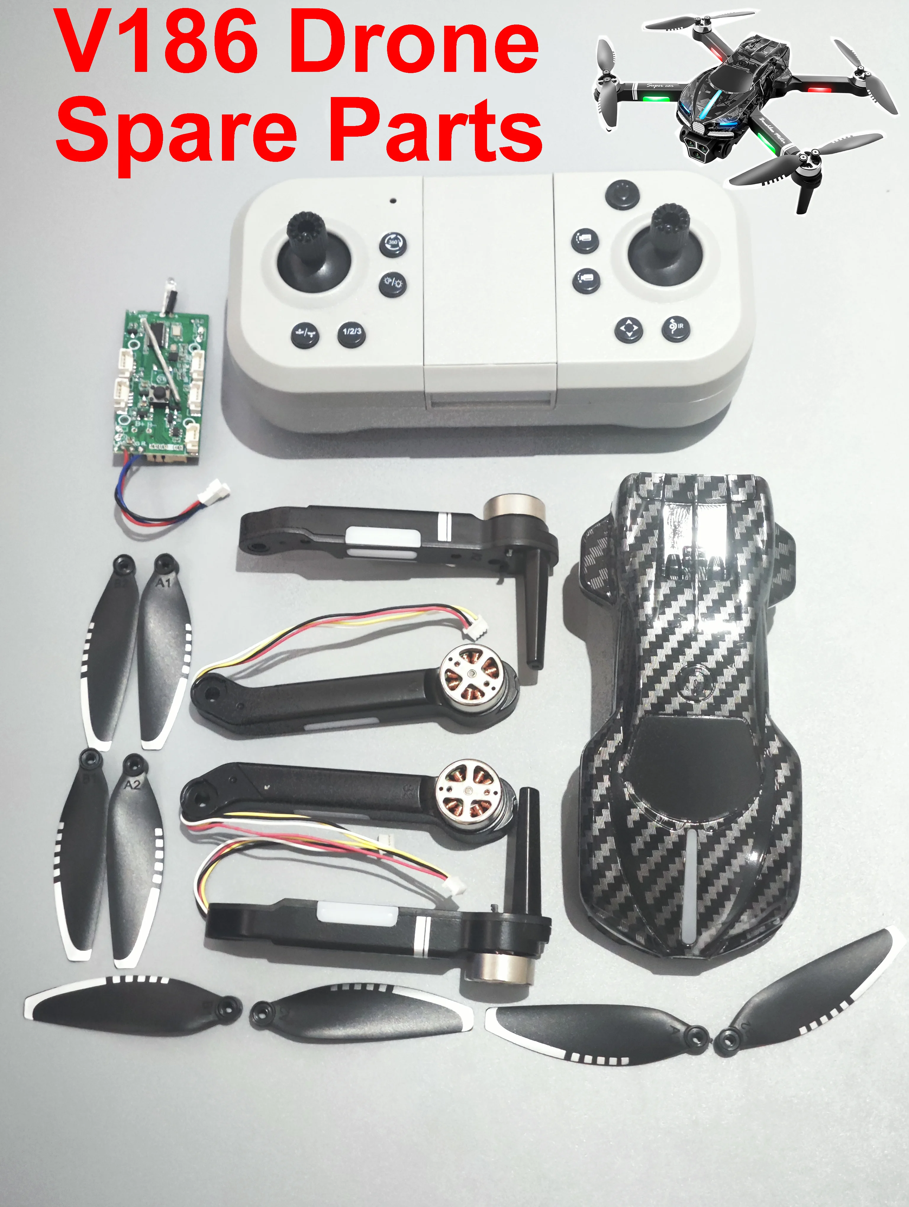 

V186 Дрон с 3 камерами, воздушный полет с дальним радиусом действия, детали для радиоуправляемого квадрокоптера, дистанционное управление/лопасть/корпус/основная плата/манипулятор бесщеточного двигателя..