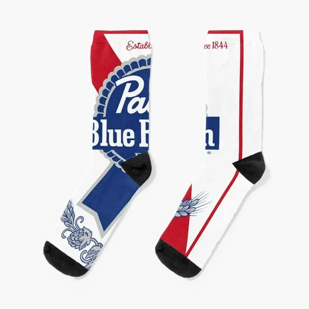 Calcetines con cinta azul Pabst, medias para Crossfit, calcetines térmicos para hombre, calcetines para mujer, medias navideñas para correr, calcetines sueltos para mujer y hombre
