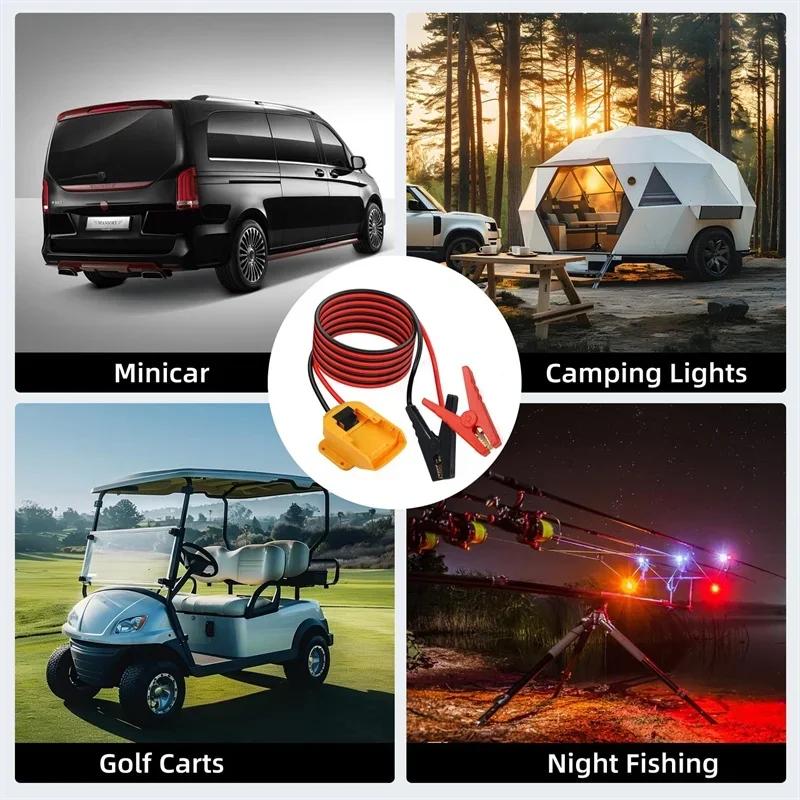 Adaptor Starter Bantuan Darurat Starter Mobil untuk DeWalt 18V/20V Penguat Lompatan Mobil Bertenaga Baterai Lithium Ion