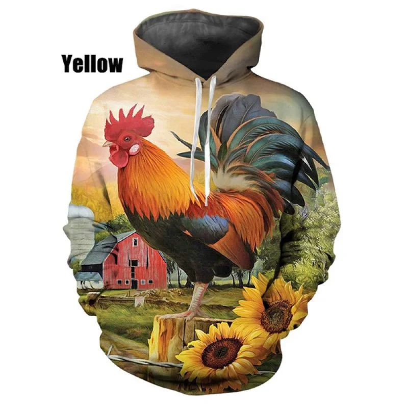 Fashion Popular Men/Women 3d Hoodies Funny Chicken Print Hoodies Personality Patterned Sweatshirts