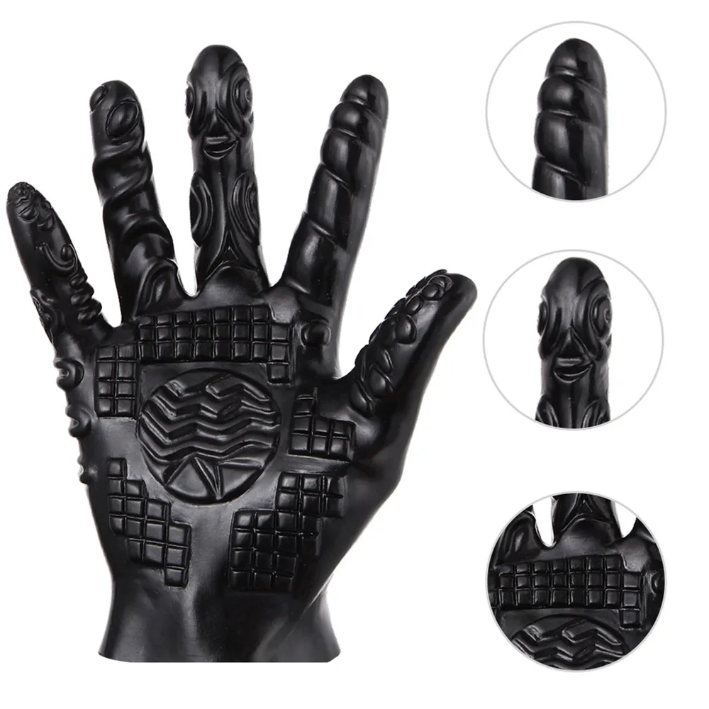 Strapon Finger Spiked Sex Gloves Masturbation Silicone Magic Flirting Gloves Adult Couples Orgasm Sex Products Erotic Shop