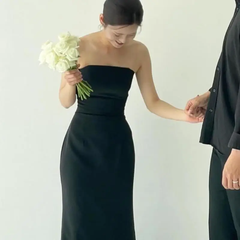 Vestidos de Noche formales sin tirantes, vestido de novia de sirena, sin espalda, elegante, hasta el suelo, Simple, Sexy, el más nuevo