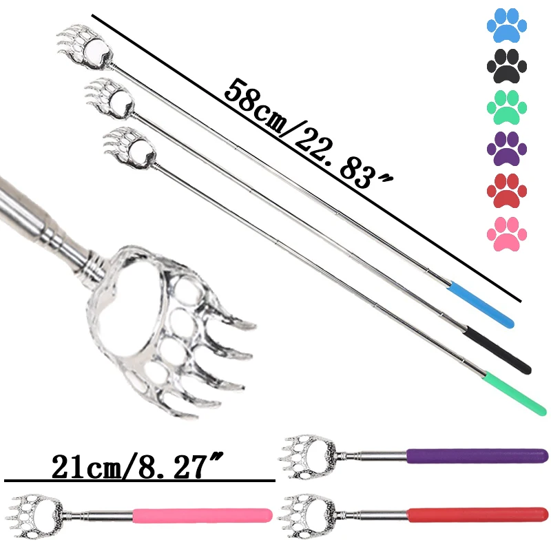 

1-5PCS Cute Bear Claw Retractable Stainless Steel Portable Itching Massager Automatic No Manual Labor Needed Pet Grooming Tool