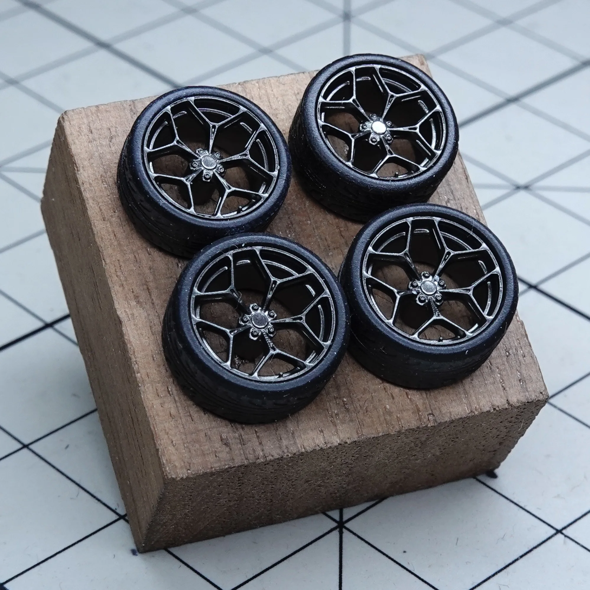 Rodas de escala PuffStudio_1/64 8.5/8.8mm Rodas de estilo original adequadas para acessórios de modificação de modelo de carro 1/64