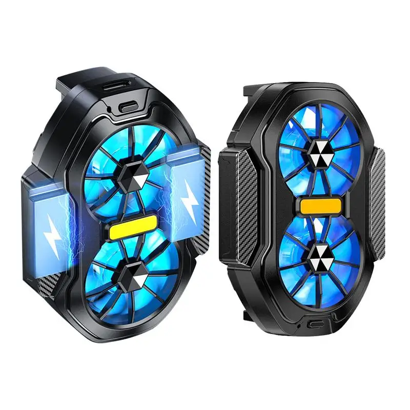 FS01 Dual Fan Rechargeable/Plug-in Mobile Phone Radiator Air-cooled Back Clip Game Cooler for AndroidIOS PUBG Cool Heat Sink
