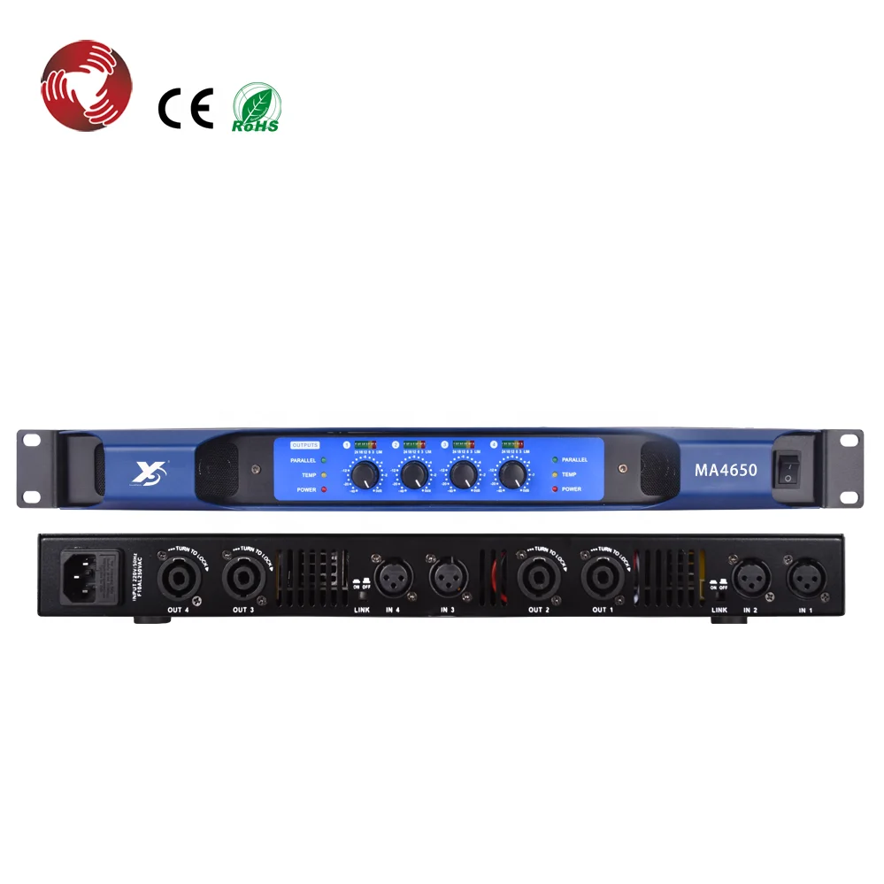 

600W*4 professional Class D power amplifier audio 4-channel MA4600