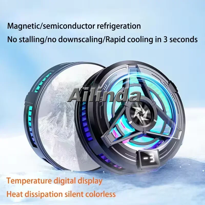 Mobile Phone Cooling Fan Mobile Phone Cooler Radiator 17 Magnetic Back Clip Semiconductor Cooling Artifact Game Android Phablet