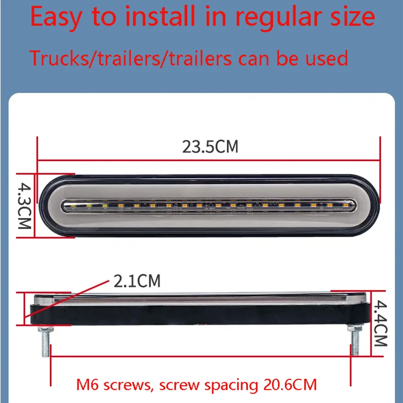 54 LED Car Brake Stop Tail Rear Lights 3 in 1 Sequential Turn Signal Lamp DRL Taillight for Moto Truck Trailer ATV 12V 1/2PCS