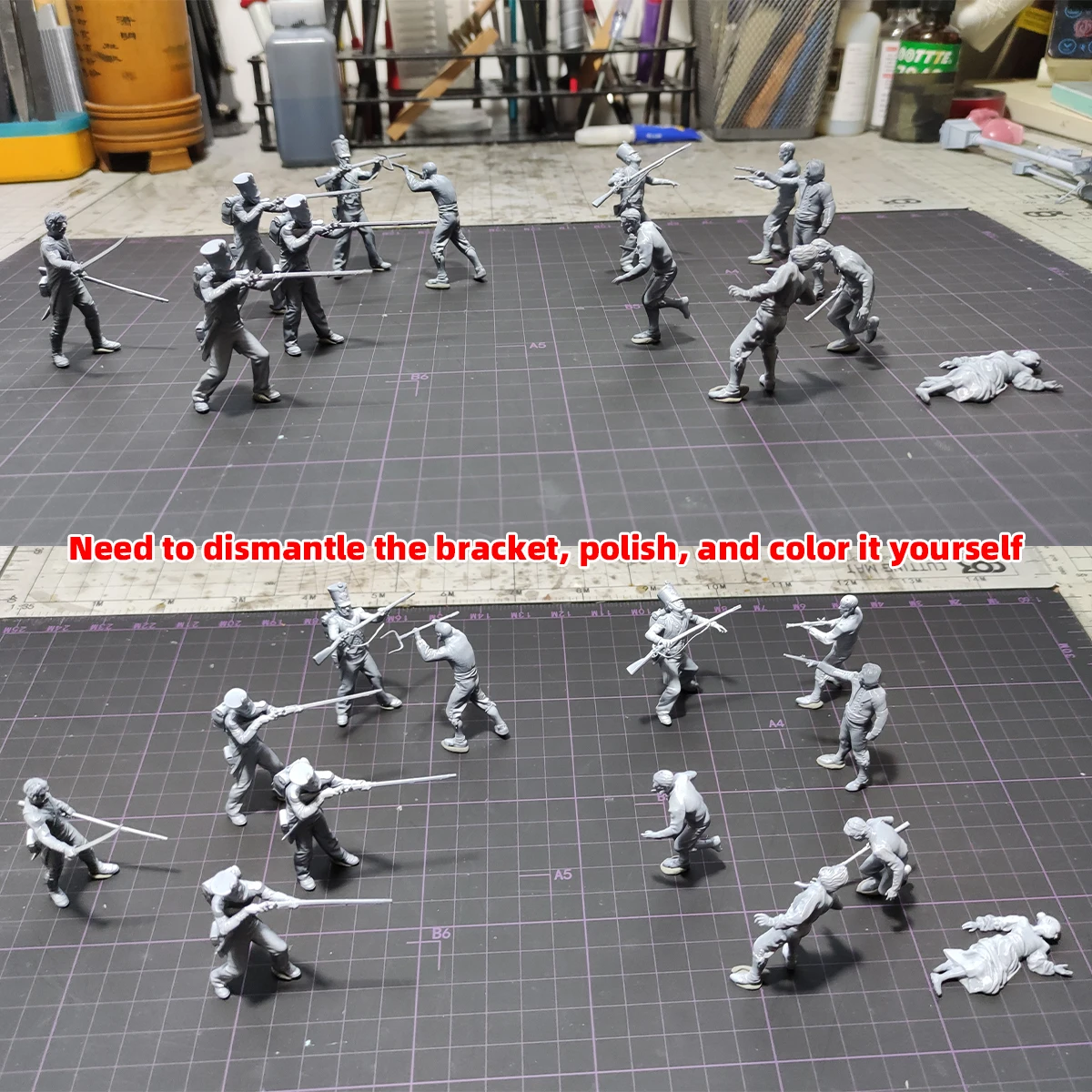 1/35 1/48 1/72 Modellbausatz 3D-Harz Miniatur-Soldatenfiguren Diorama Unbemalte Französische Gendarmen Revolution DIY – Detail 14
