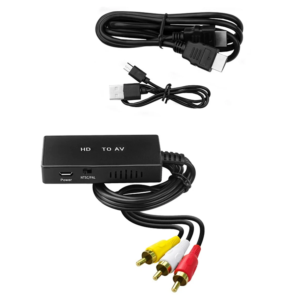Convertidor Compatible con HDMI a AV, Compatible con HDMI, adaptador de Audio y vídeo, Compatible con PAL/NTSC