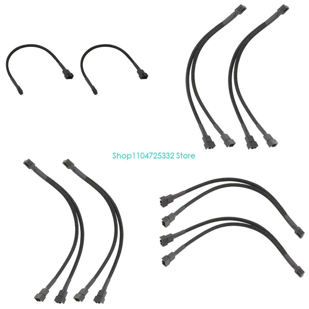 

P5EA Pack Of 2 3/2/1 Way 4Pin PWM Fan Splitter Cable 9.8inch PC Fan Extension Cable for Enhanceds Cooling