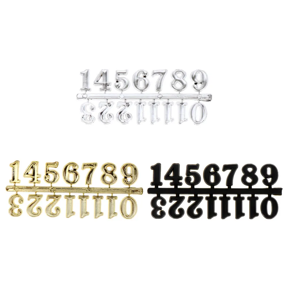 

3 set Clock Face Accessories 2cm Silver Gold Black Arabic Roman Numbers DIY Digital Wall Clock Replacement Kits Parts