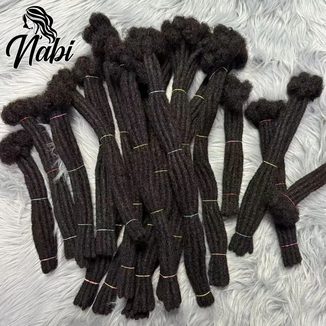 Nabi Loc Extension Human Hair 6-20 inch 80 Strands Full-head Handmade 100% Human Hair Dreadlock Extensions for Men Women