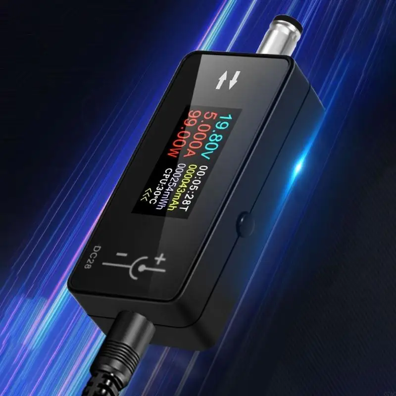 KWSDC28 Precise Tinggi DC5525 Volts Amp Meter Checker Mendukung berbagai rentang tegangan untuk penggunaan profesional dan -hari