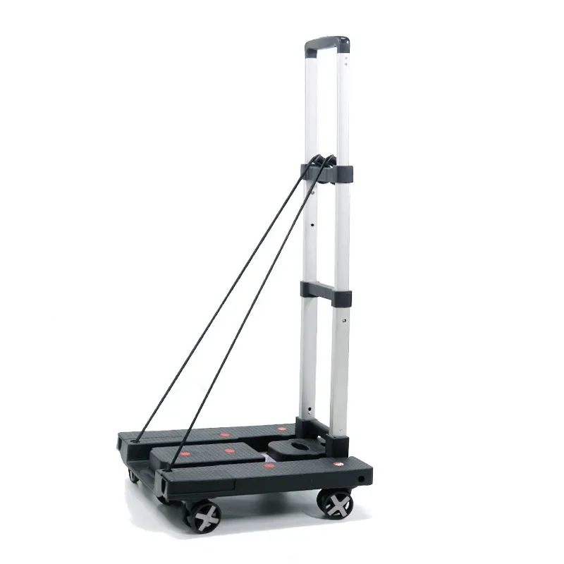 

Folding portable trolley pulling truck trolley shopping shopping food handling load king flat trolley