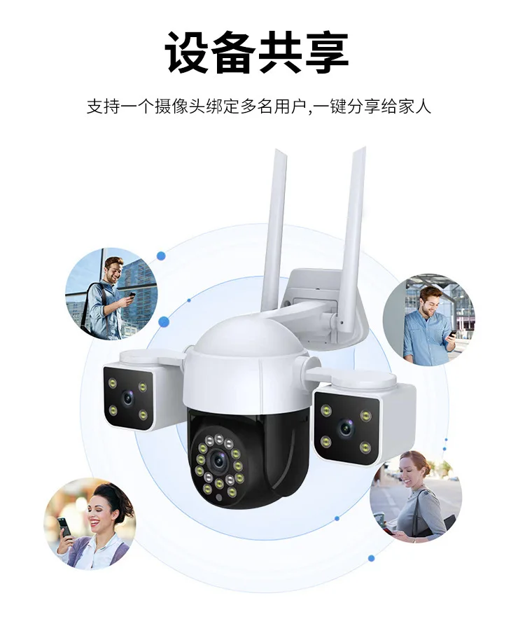 

6MP Triple Lens Wireless wifi V380pro APP IP Camera Full Color AI Humanoid Detection Security CCTV Baby Monitor