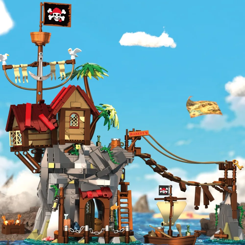 31112 Broken Mast Cliff House 1044pcs Coastal Adventure Scene with Lighthouse Feature for Adults & Kids DIY Puzzle Gift