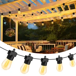 15M 30M LED String Light IP65 Led Festoon Garland 1W Inastillable Bombilla Patio Luz Decoración Exterior Luces Maravillosa Casa Luces Decorativas Para Jardín Boda Vacaciones Patio trasero