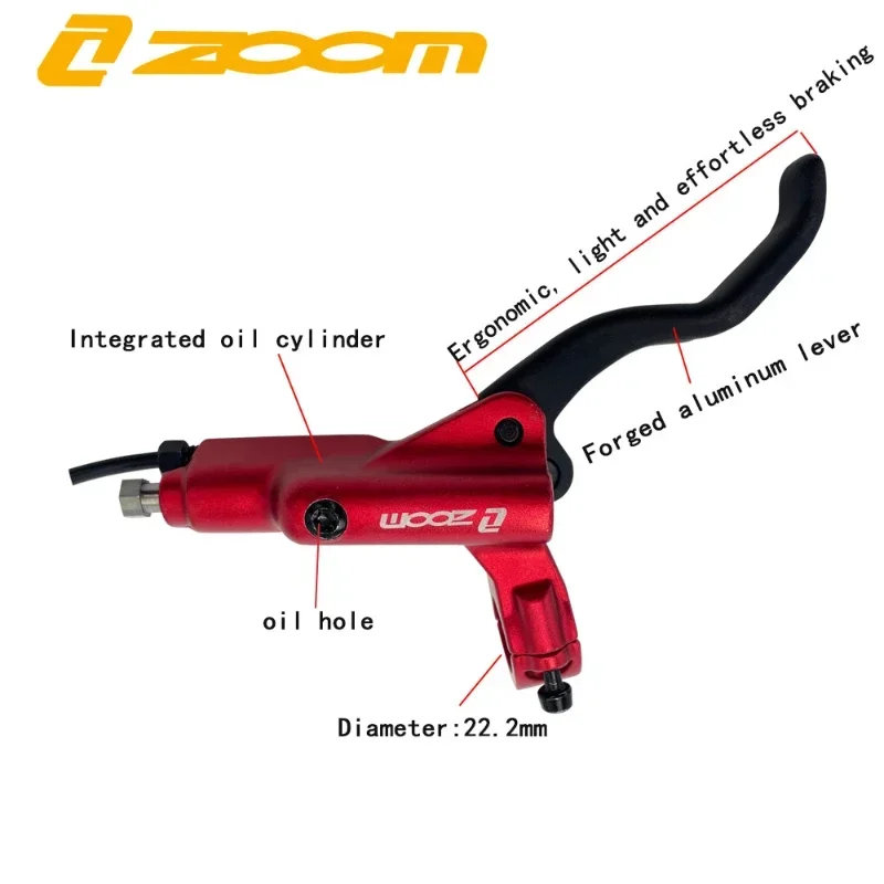 ZOOM HB-876E Electric Bicycle Four Piston Oil Hydraulic Brakes 950/1850mm 2300mm Li-Po Bike Power-off Function Disc Brake Set