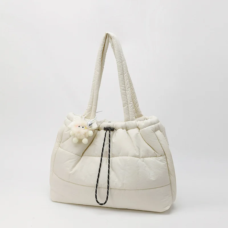 

New Women Shoulder Bag Large Capacity Quilted Puffer Tote Casual Trendy Crossbody Handle Bag Textured Casual Bags for Travel