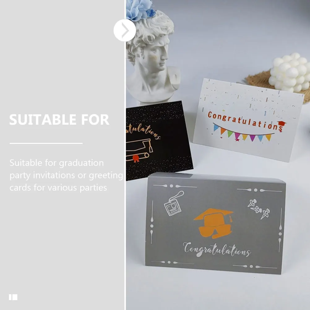 

6 Sets Greeting Card 250g White Cardstock High School Graduation Gifts Invitation Cards Season 2022 Deluxe Pack Printing