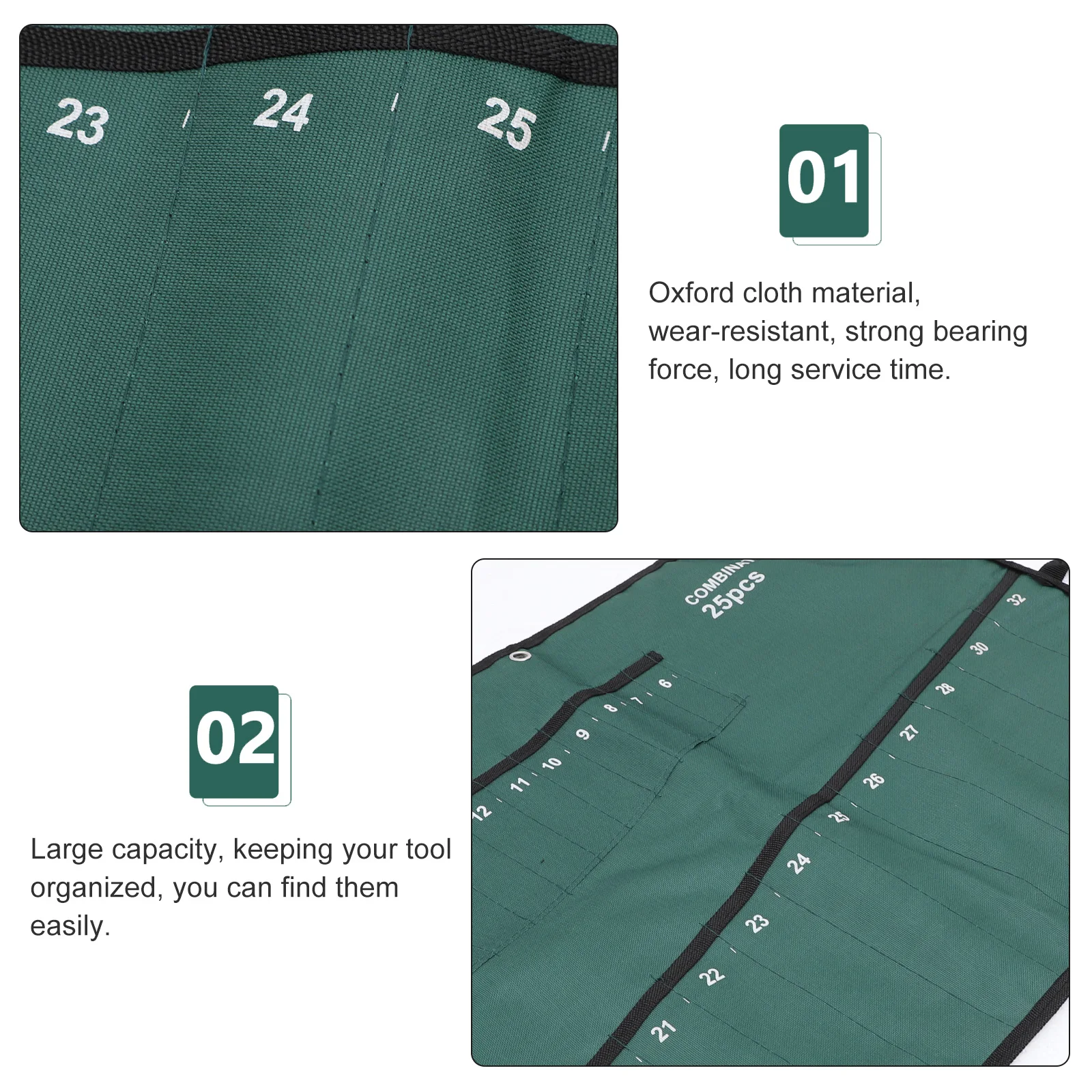 

Wrench Storage Bag Oxford Cloth Large Capacity Wear Resistant Hanging Pouch Electrician Tool Kit Carpenter Plumber Handyman