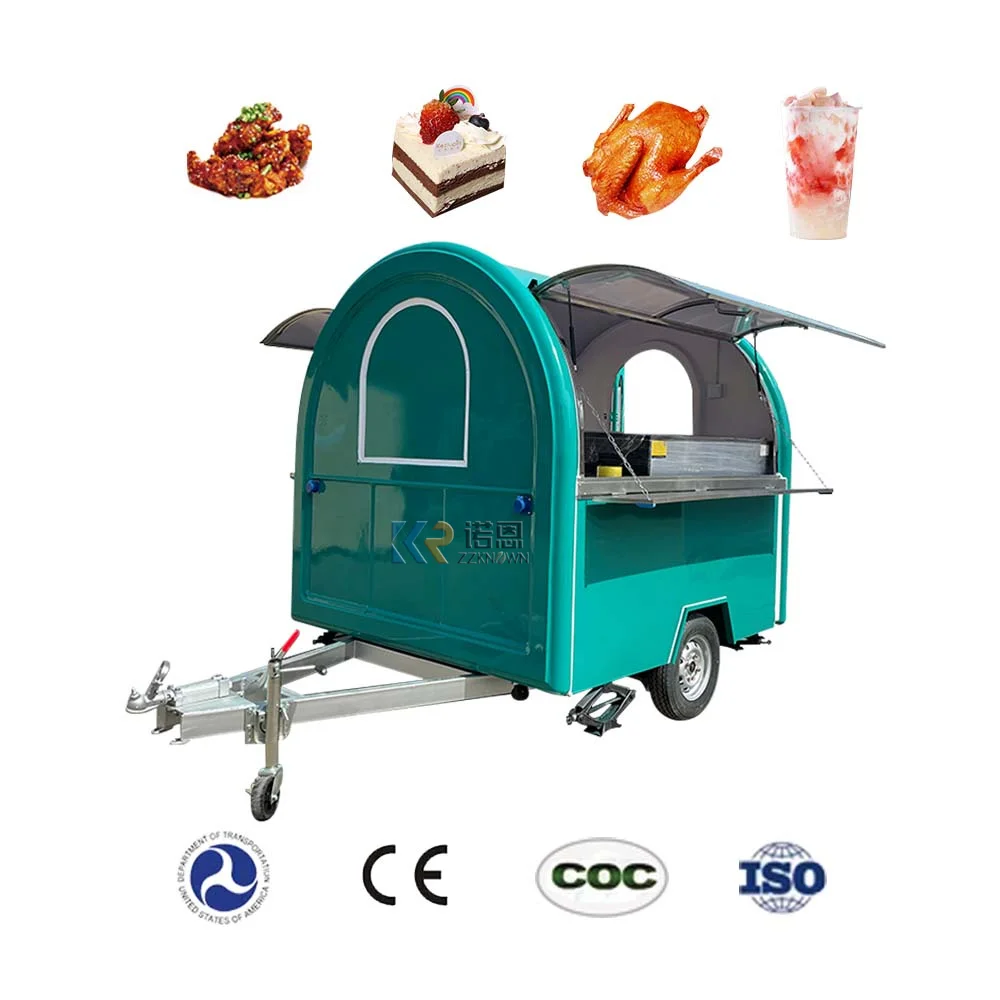 

2.2 m trailer Custom Round Fast Food Truck Ice Cream Cart Mobile Fast Food Carts and Food Trailers For Sale