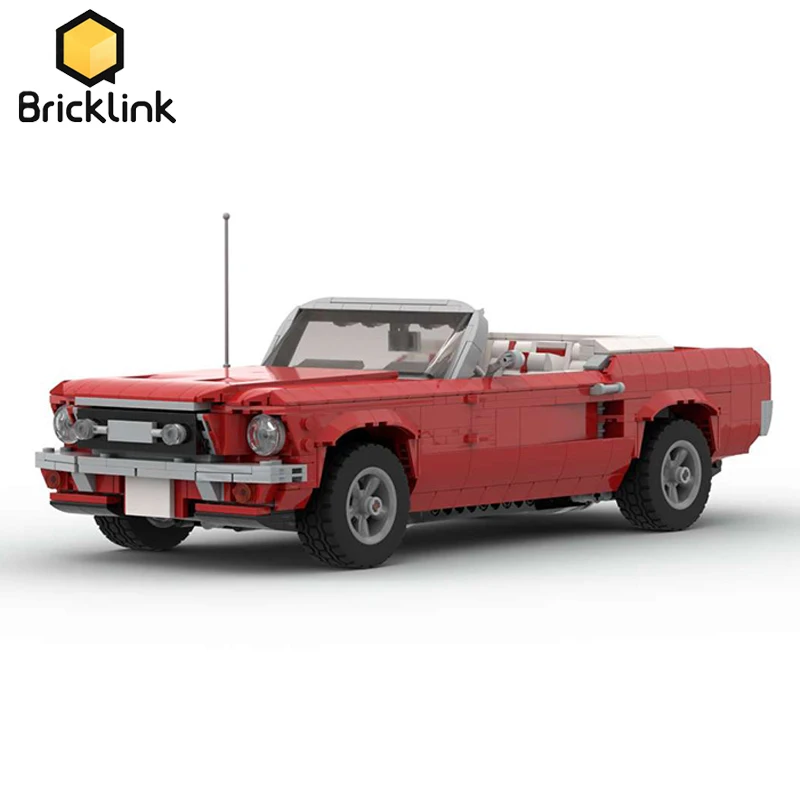 

Bricklink Creative Expert Tehcnical MOC US Pony Car Convertible Vehicle Speed Champions Muscle car Building Blocks Kid Toys Gift