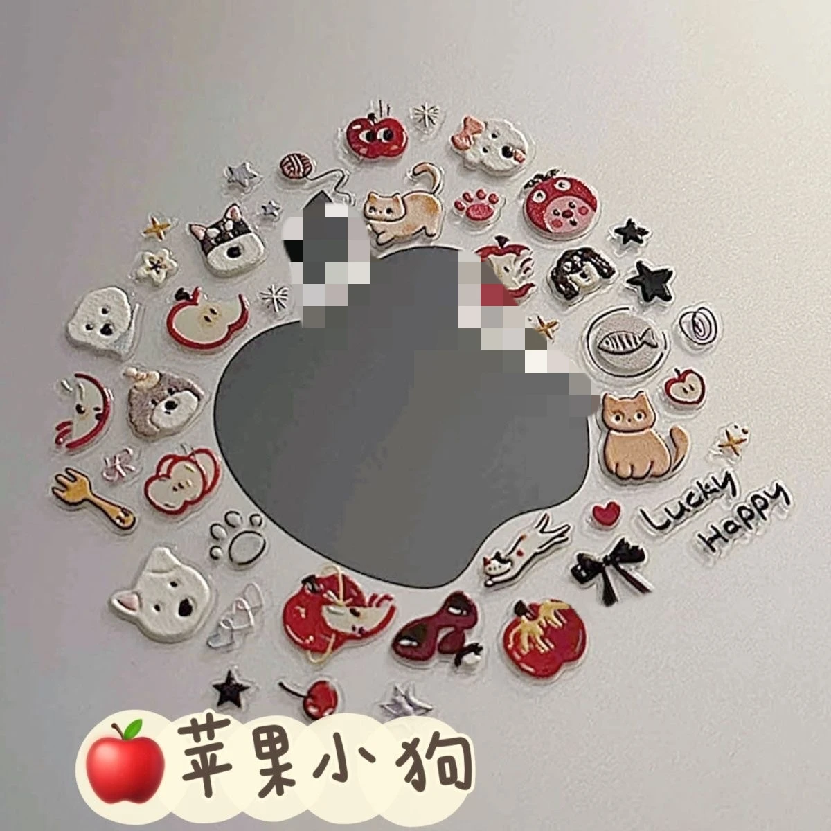 

4 шт. для iphone 17 Pro Max плоская наклейка с щенком, милая 3D без следов, подходит для мобильных телефонов и компьютеров, наклейка с котом