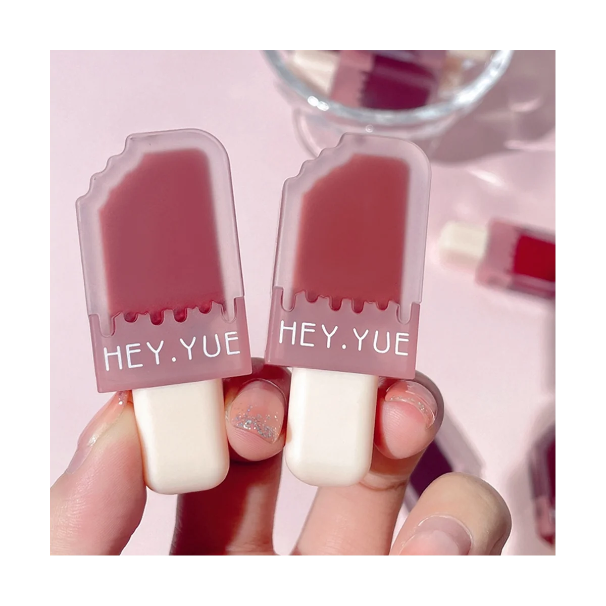 

6PCS Lip Gloss Velvet Satin Lipstick Lip Ice Cream Lip Glaze Waterproof Long Lasting Beauty Woman Lips