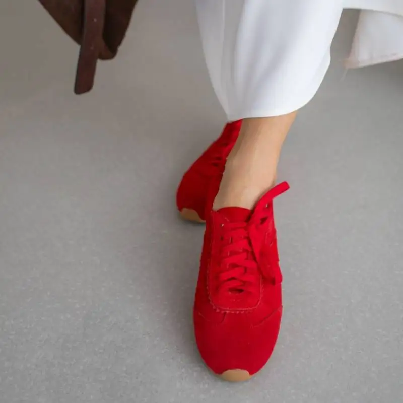 Dilalula 2027 Natural Leather Women Sneakers Lace Up Walk Flats Female Comfort Flat Heel Casual Sneakers For Students Size 34-43