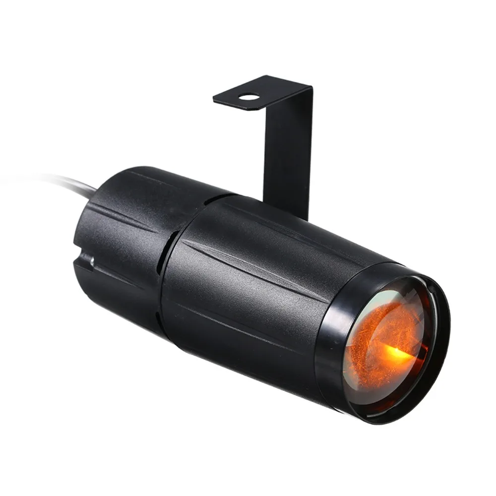 Portable 3W LED Beam Spotlight Black Shell Yellow Light Pinspot Stage Light US Plug 110V Mini Spot Light Wedding Show