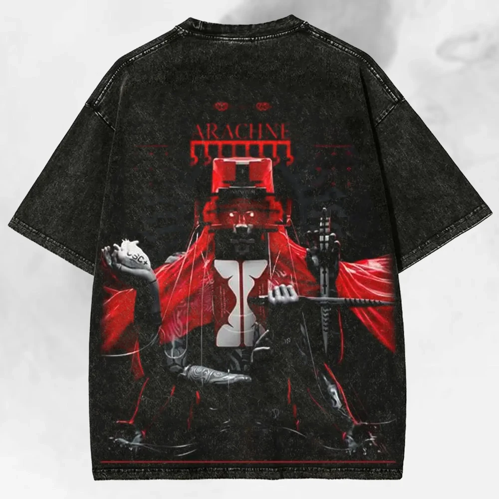 Retro washed T-shirt, neon glitch sci-fi street style T-shirt, futuristic gamer gift Couple streetwear tops  oversized t shirt